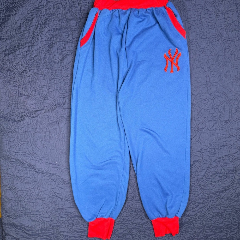 New York Yankees Jogger Sweatpants Men 3XL Blue Red Embroidered MLB Lounge Pants